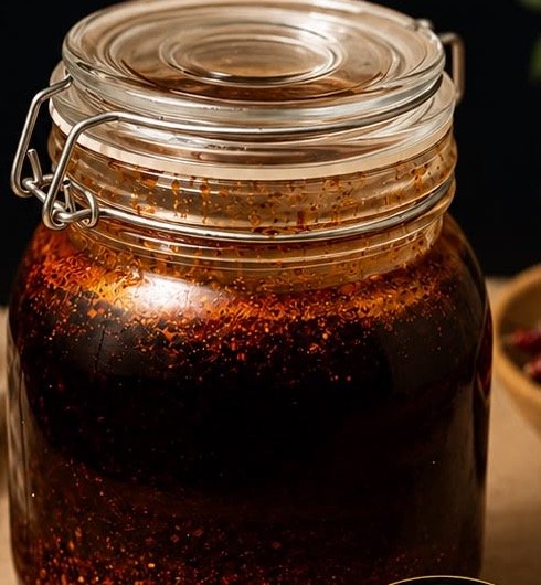 Frasco de 1 litro de Salsa Macha Fuego Gourmet